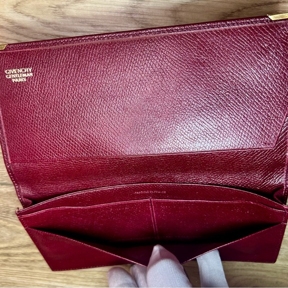 Givenchy Burgundy Bordeaux Leather Long Wallet - EUC - Picture 5 of 6